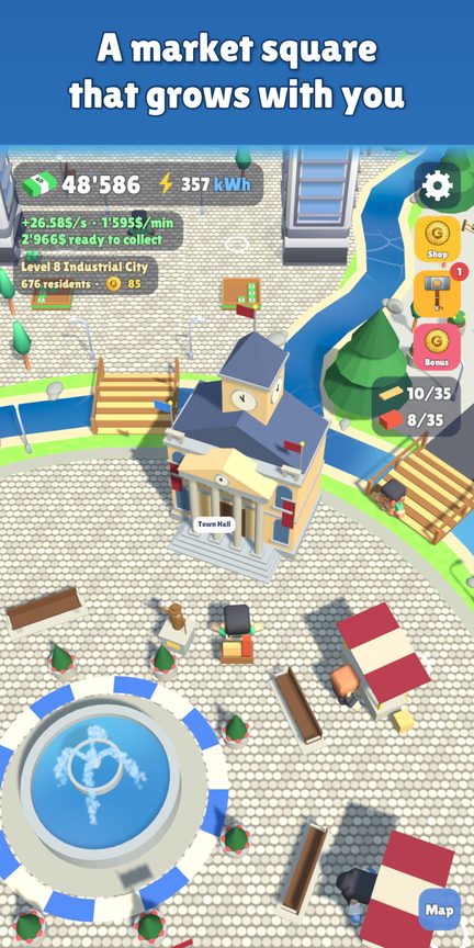 Market square with town hall